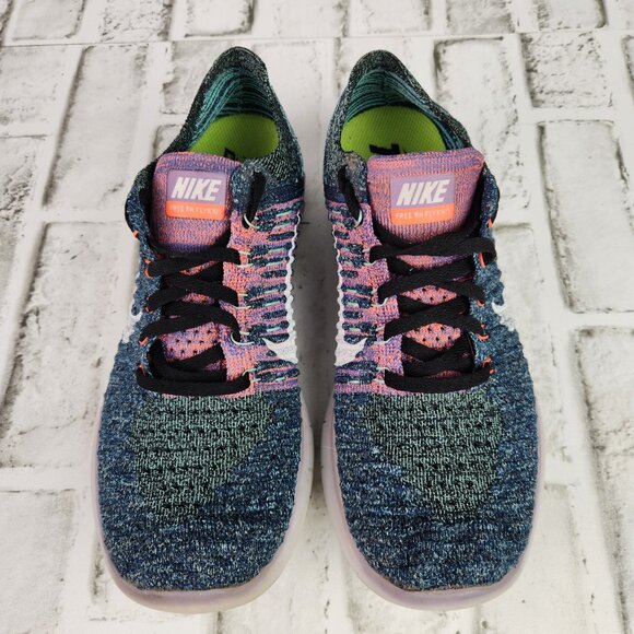 Nike Free RN Flyknit Women's Size 9 Multicolor Athletic Running Walk Gym Sneaker - Picture 9 of 10